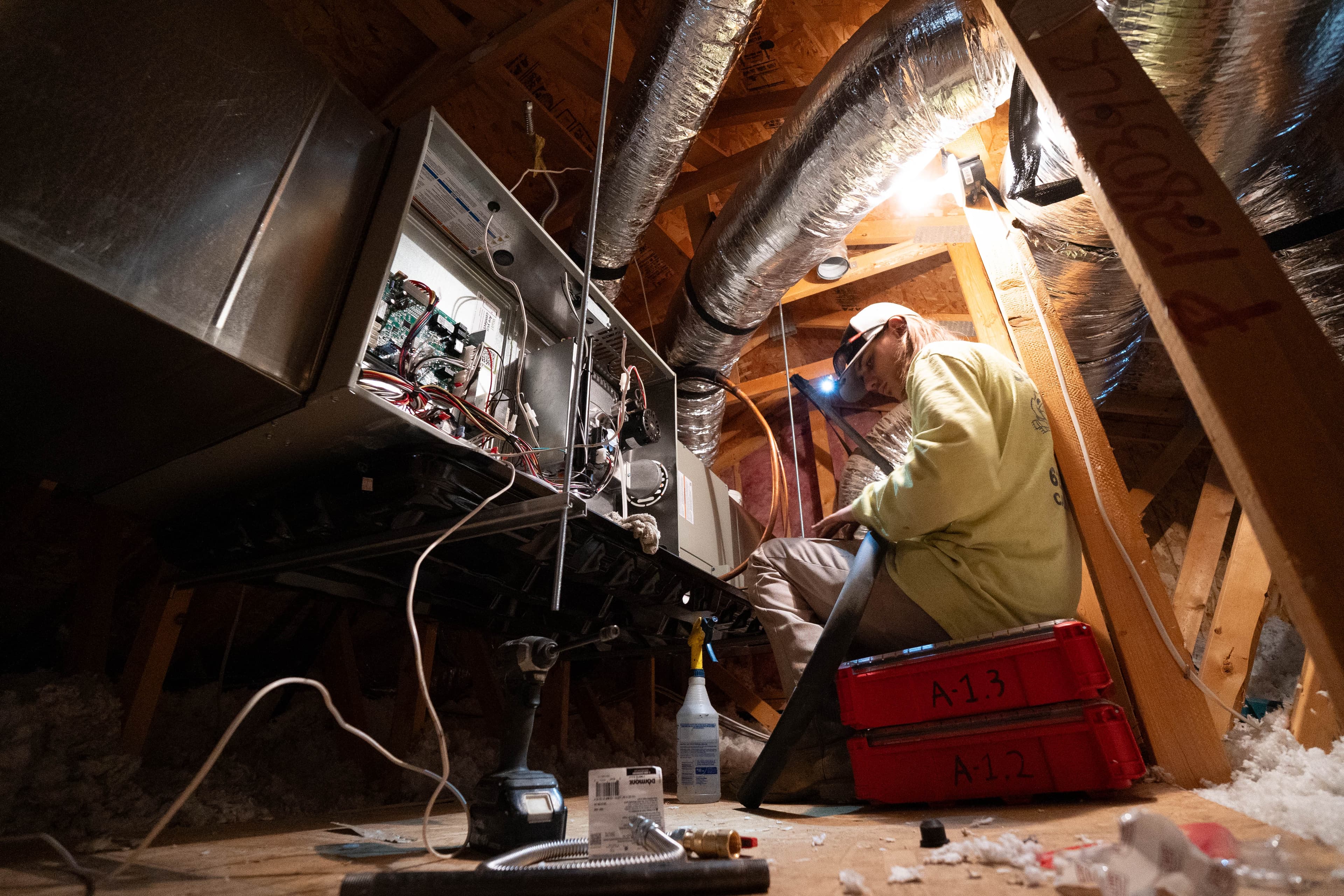 Electronic air cleaner installed at an air handler
